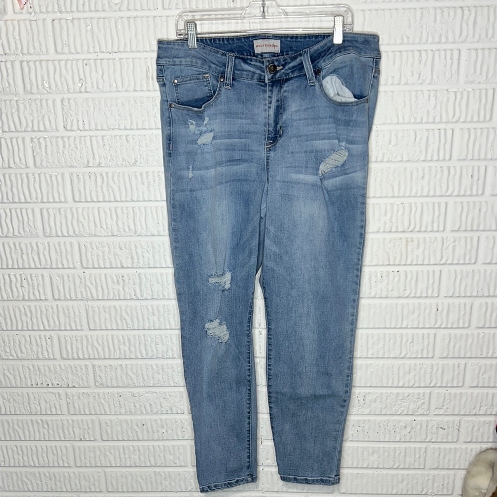 Light Blue Distressed Boyfriend Jeans - Kut from the Kloth